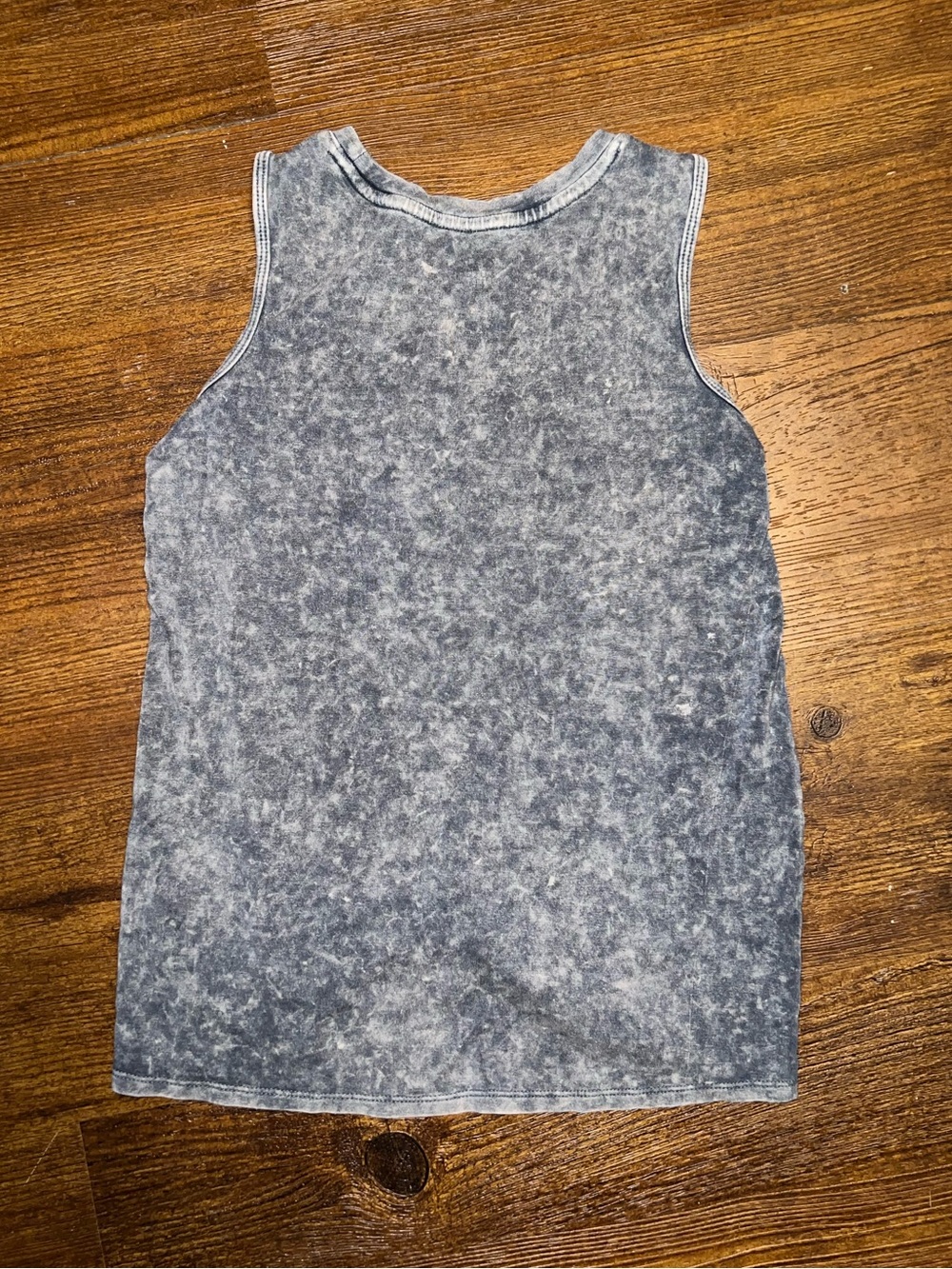 Kids Acid-Wash Gray Tie-Front Lightweight Flowy Tank Top Size S (6-6X) - Picture 2 of 3